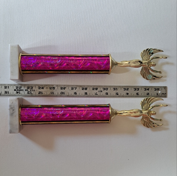 Gold and Pink Angel Trophies Set Of 2 - Picture 4 of 5